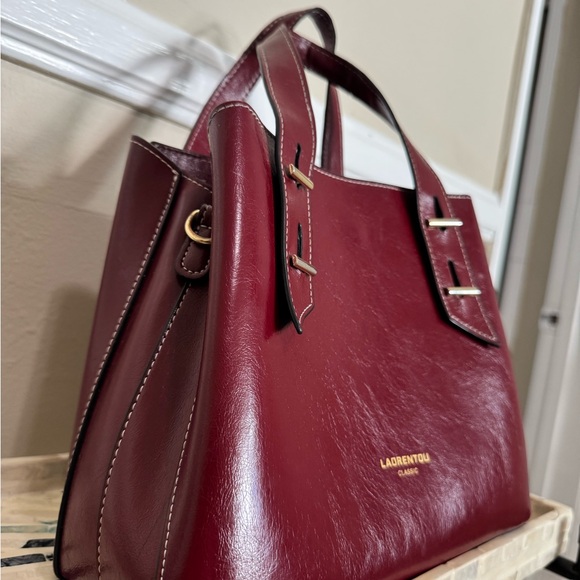 Laorentou Classic Women's Wine Leather Tote - Picture 4 of 16